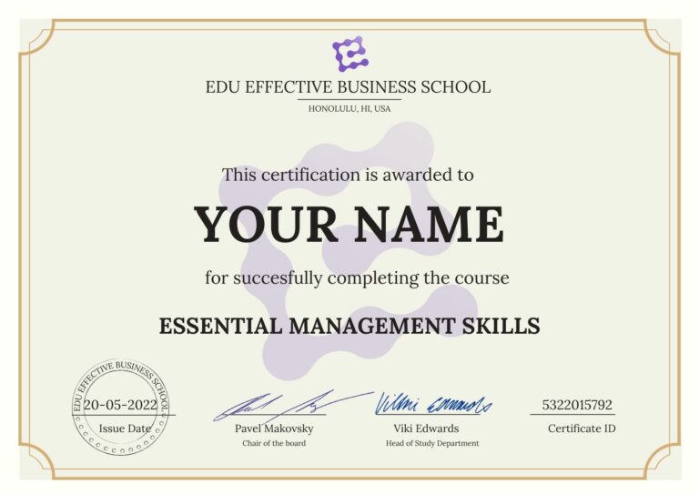 Essential Management Certificate