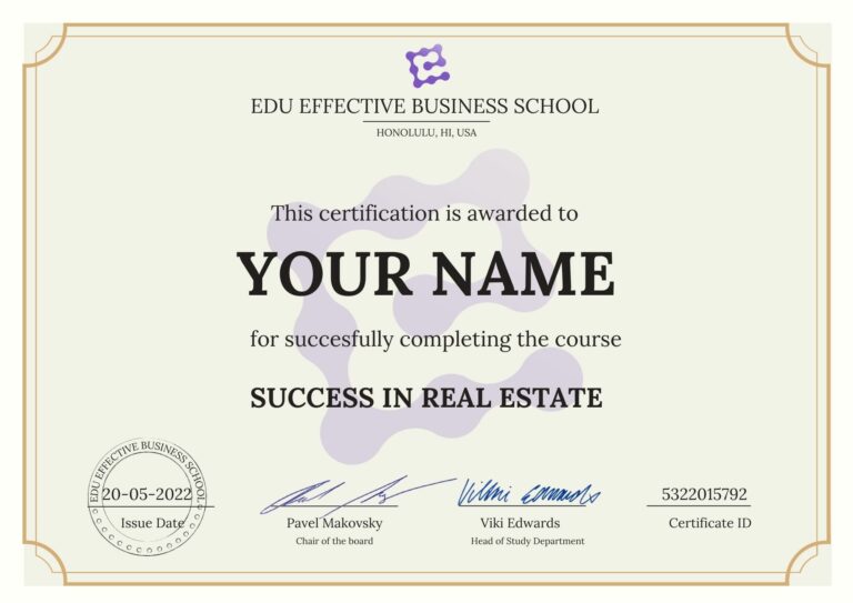 Real Estate Certificate